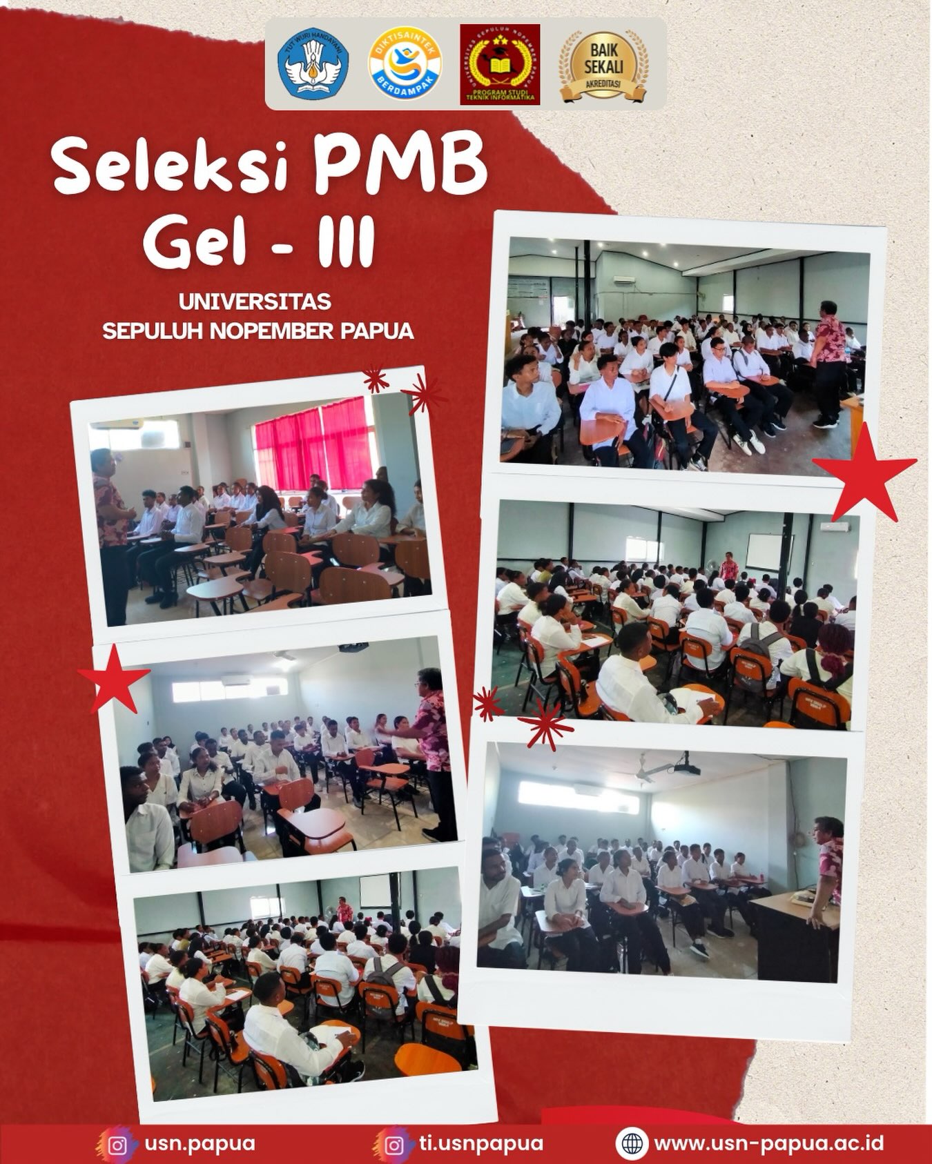 Seleksi Penerimaan Mahasiswa Baru (PMB) Gelombang III Universitas Sepuluh Nopember Papua